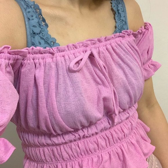 Forever21 lilac pink blouse crop top - Picture 5 of 5